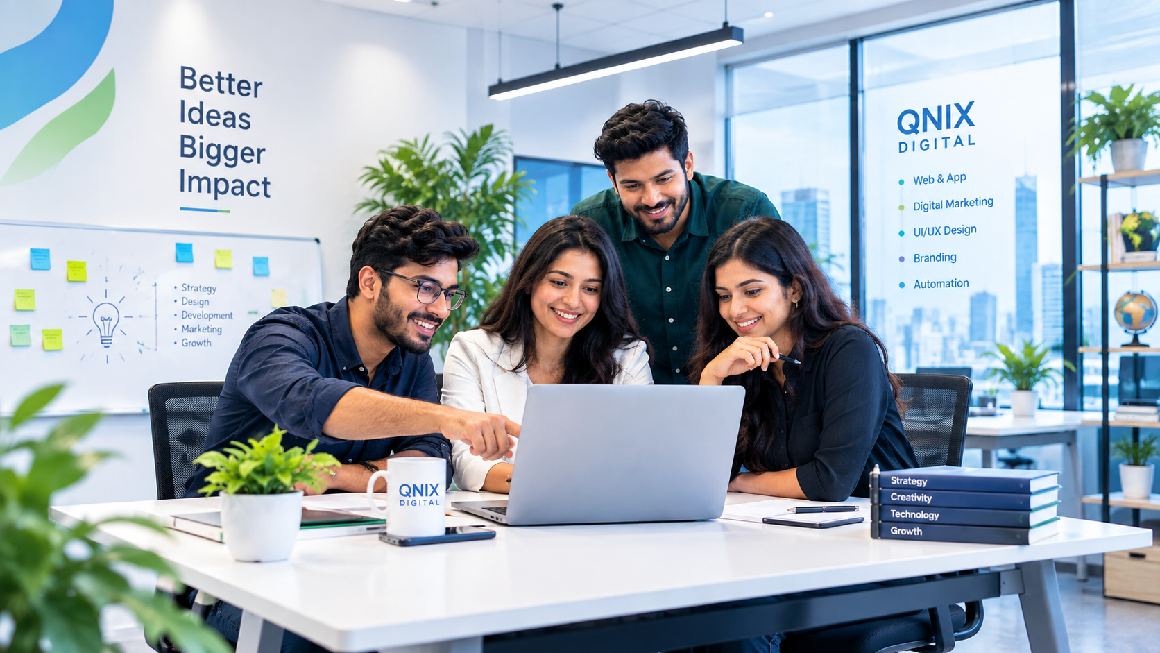 Qnix Digital team working together